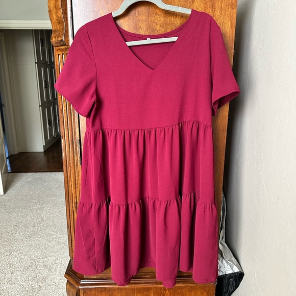 Amazon short sleeve red swing dress worn once - Picture 3 of 4